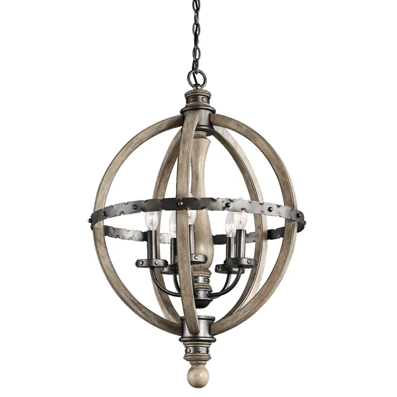 Evan Collection Evan 5 Light Chandelier - Distressed Antique Gray