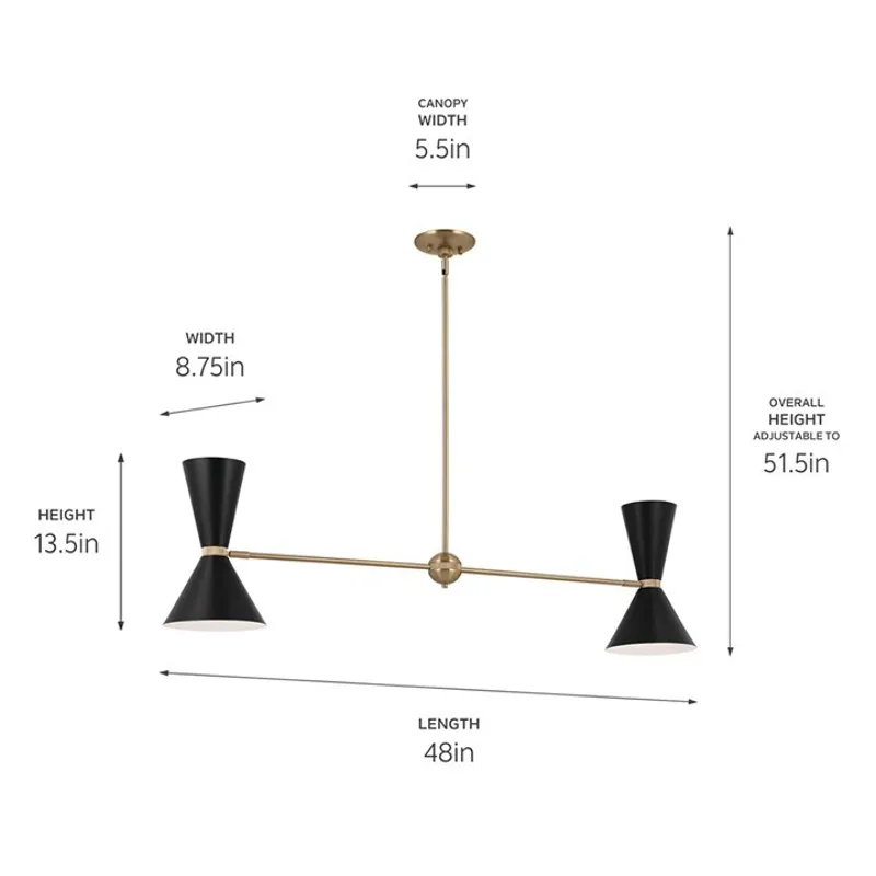 Phix Chandelier - Champagne Bronze and Black
