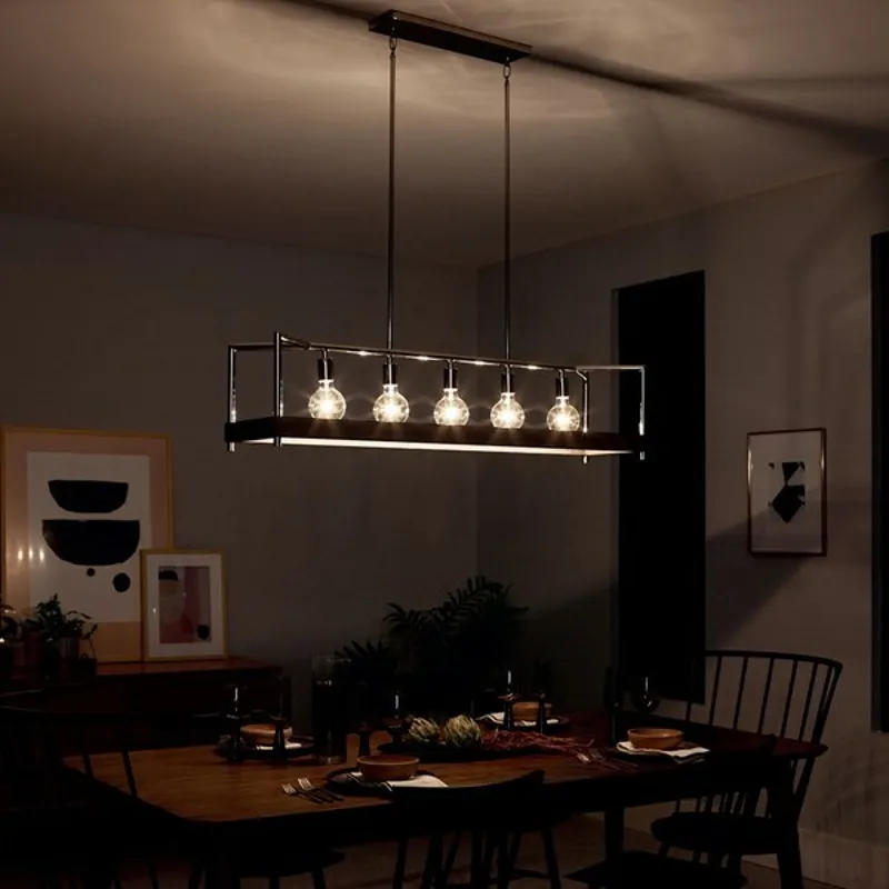 Tanis&trade; 5 Light Linear Chandelier - Distressed Antique Gray