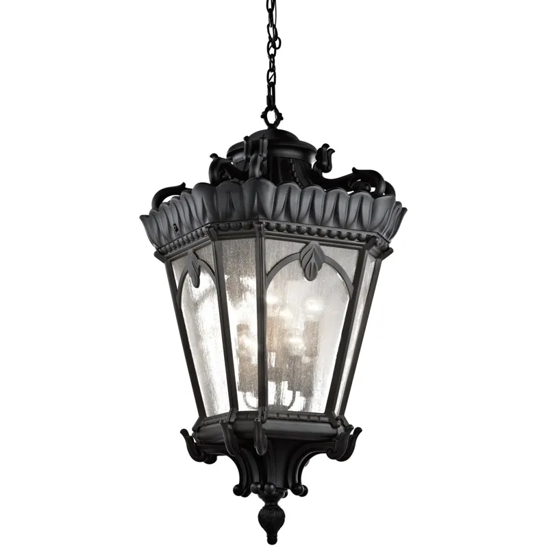 Tournai Collection Outdoor Hanging Pendant 8Lt BKT (Textured Black)