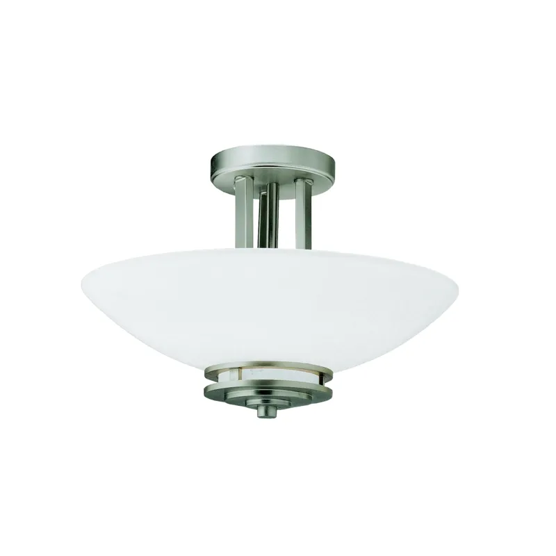 Hendrik Collection Hendrik 2 Bulb Semi Flush Ceiling Light - NI (Brushed Nickel)