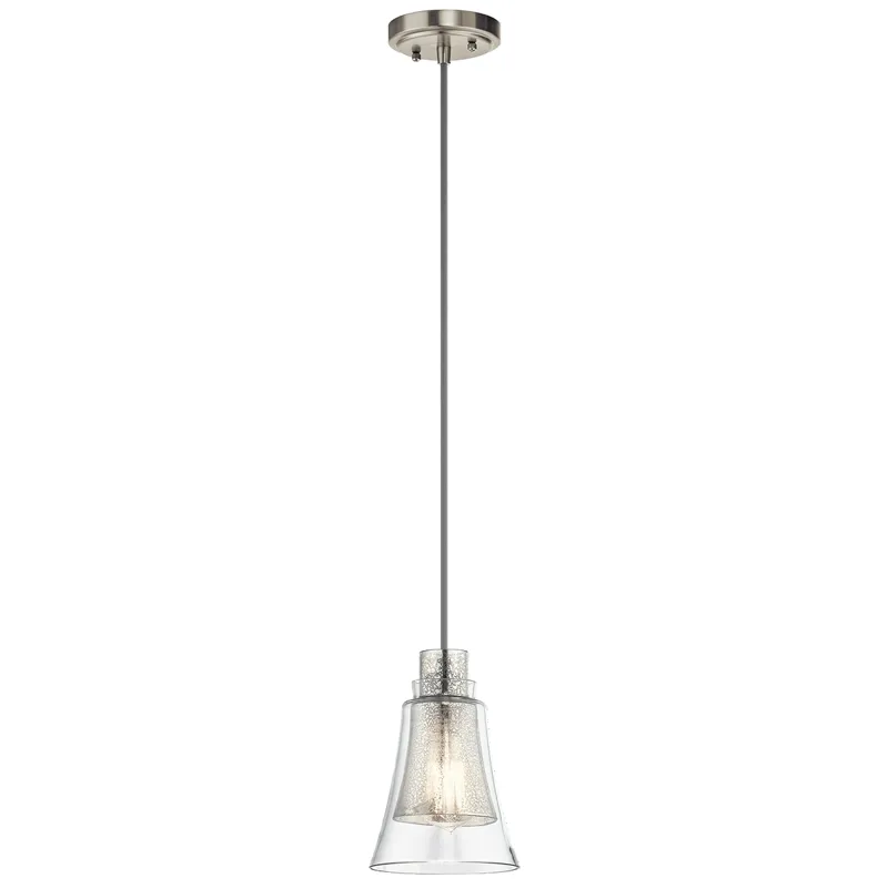 Evie Collection Evie 1 Light Mini Pendant - NI NI (Brushed Nickel)