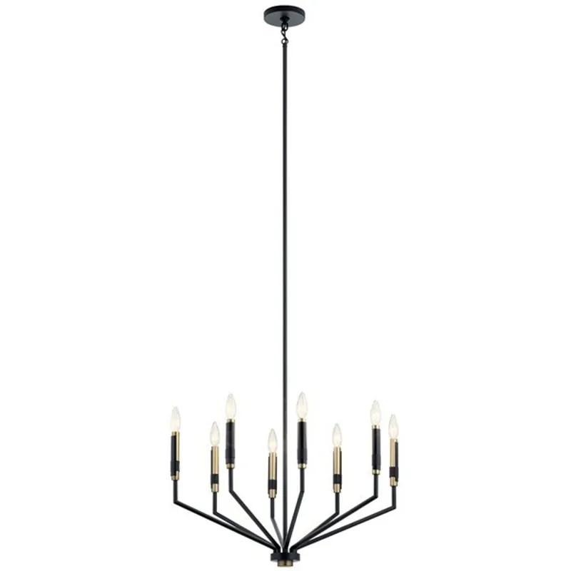 Armand 26" 8 Light Chandelier - Black and Bronze