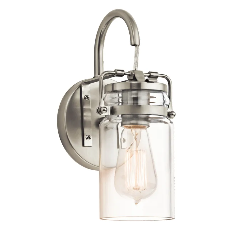 Brinley Collection Brinley 1 light Wall Sconce - Brushed Nickel NI (Brushed Nickel)