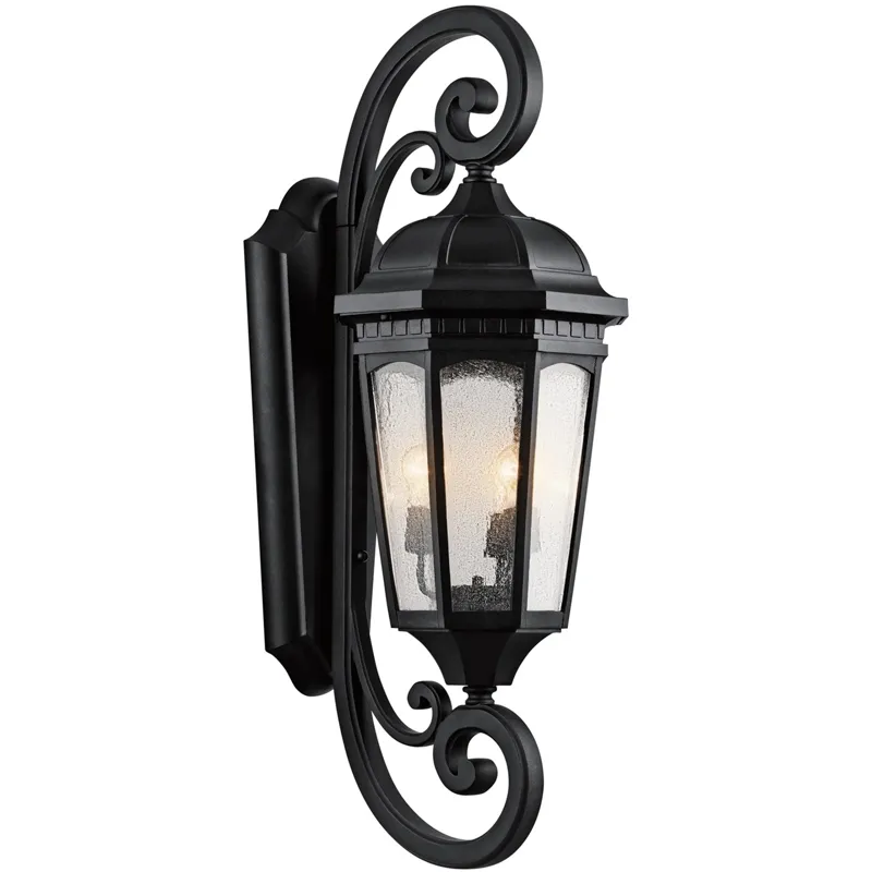 Courtyard Collection Outdoor Wall 3Lt BKT (Textured Black)