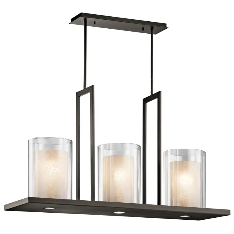 Triad Collection Triad 40" 3 Light Linear Chandelier - Olde Bronze (Olde Bronze)