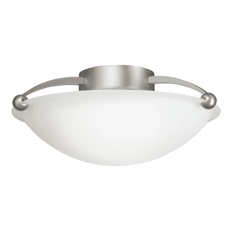 2 Bulb Semi Flush Ceiling Light - Brushed Nickel (Brushed Nickel)