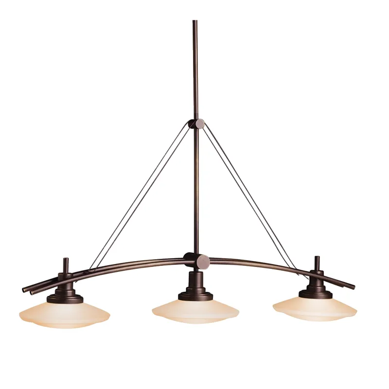 Structures Collection Structures 3 Light Halogen Linear Chandelier - OZ (Olde Bronze)
