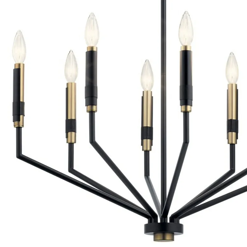 Armand 26" 8 Light Chandelier - Black and Bronze