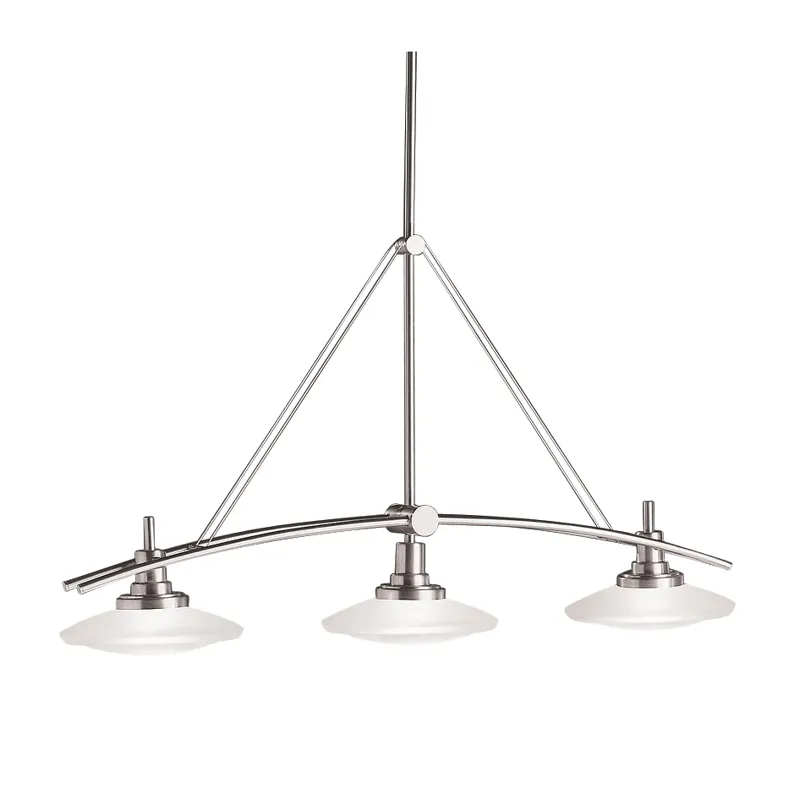 Structures Collection Structures 3 Light Halogen Linear Chandelier - NI (Brushed Nickel)