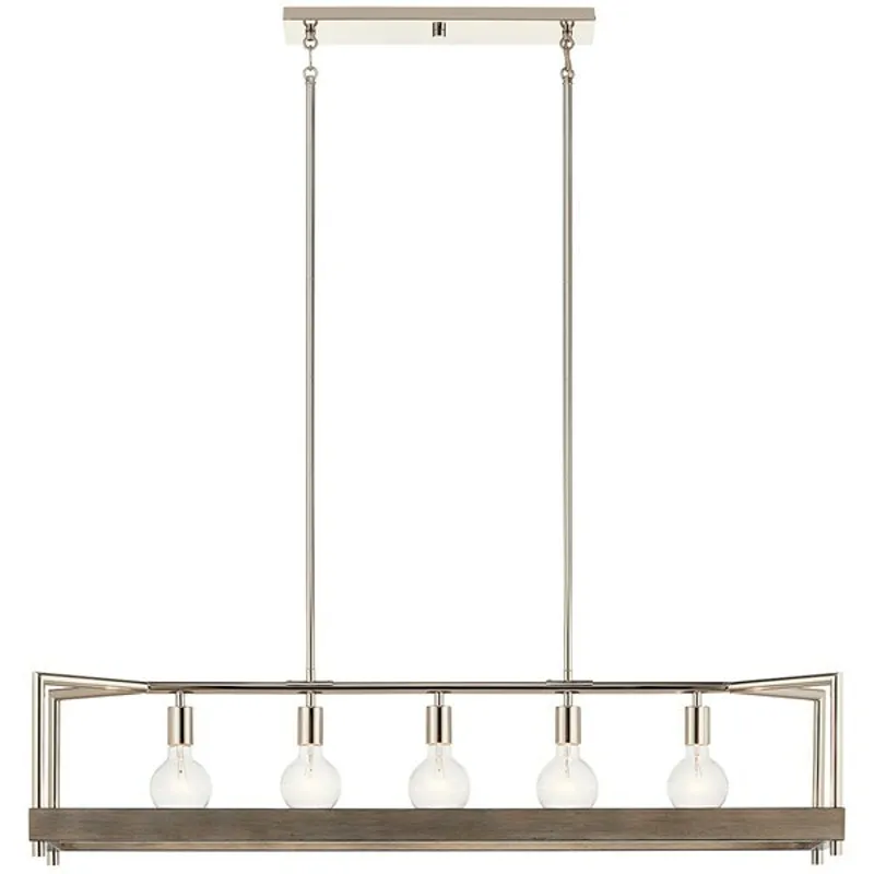 Tanis&trade; 5 Light Linear Chandelier - Distressed Antique Gray