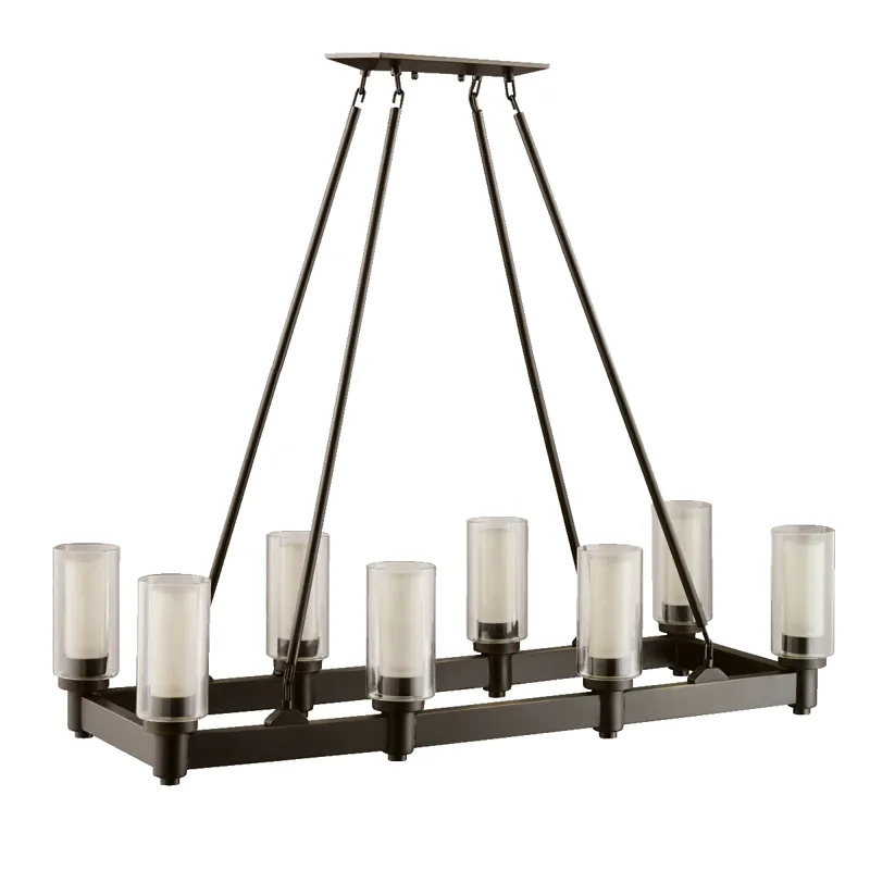 Circolo Collection Circolo 8 Light Linear Chandelier Olde Bronze (Olde Bronze)