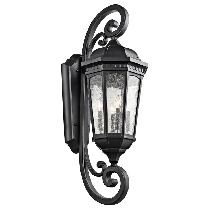 Courtyard Collection Outdoor Wall 4 Light BKT (Textured Black)