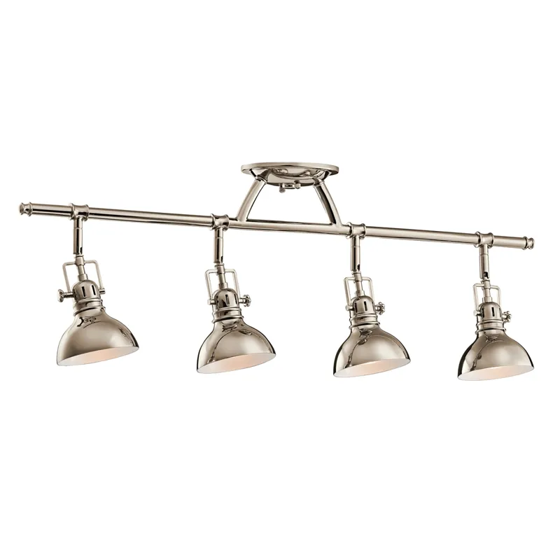 4 Light Halogen Fixed Rail Fixture - PN (Polished Nickel)