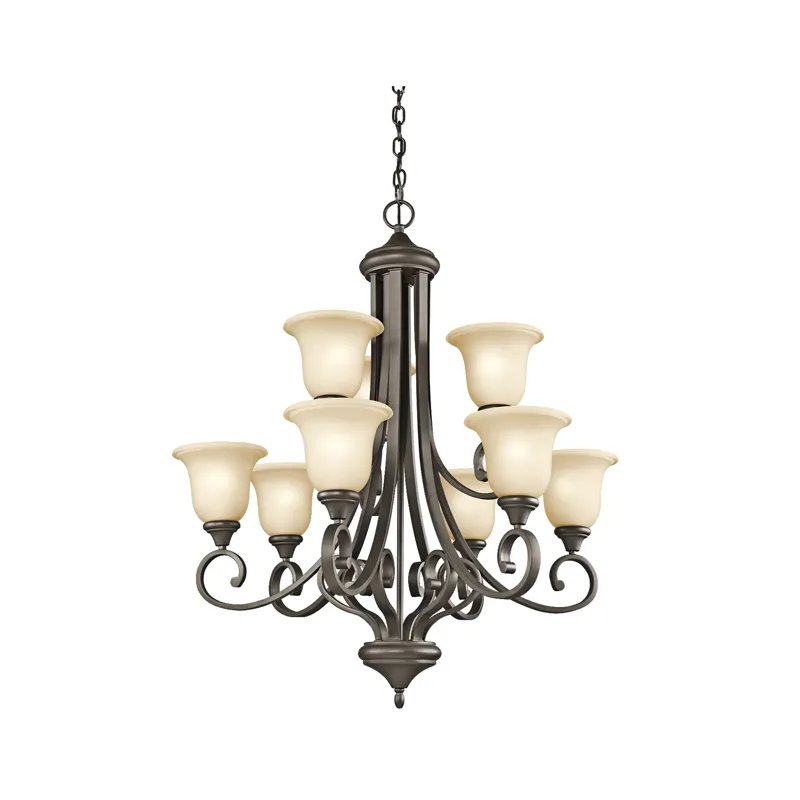 Monroe Collection Monroe 9 Light, 2 Tier Chandelier - OZ (Olde Bronze)