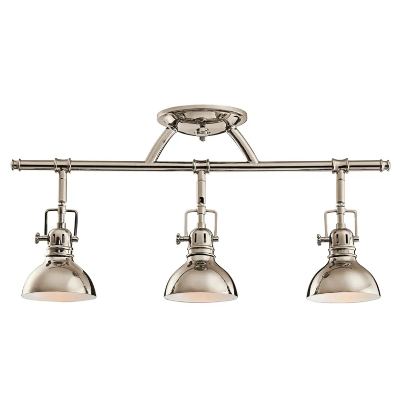 3 Light Halogen Fixed Rail Fixture - PN (Polished Nickel)