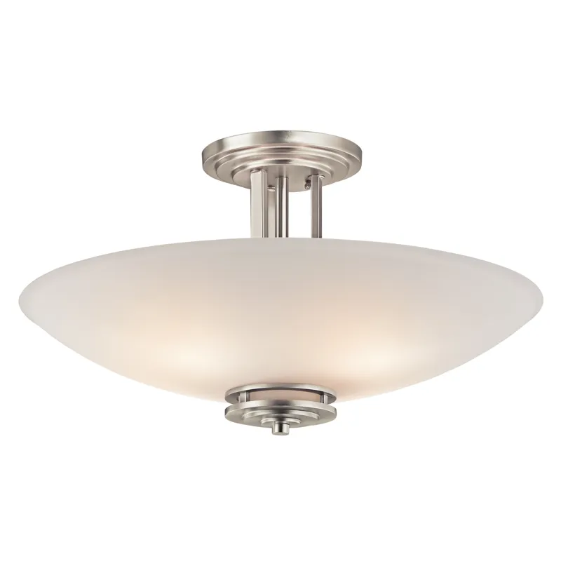 Hendrik Collection Hendrik 4 Light Semi Flush Ceiling Light - NI (Brushed Nickel)