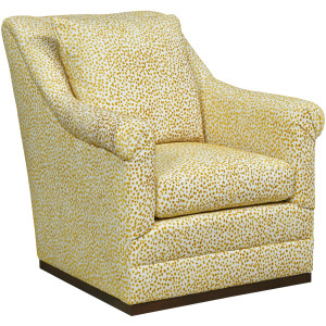 Upholstery Addison Swivel Chair W/Wood Trim Base