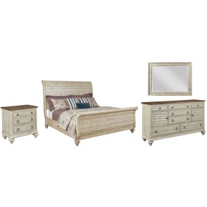Weatherford Cornsilk 4 PC King Sleigh Bedrrom Set