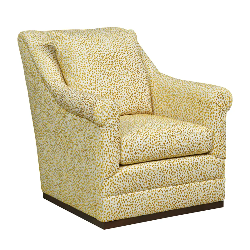 Upholstery Addison Swivel Chair W/Wood Trim Base