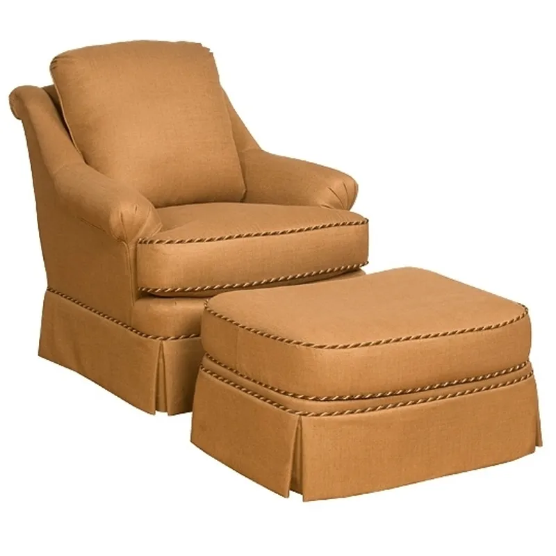 Ginger Fabric Ottoman