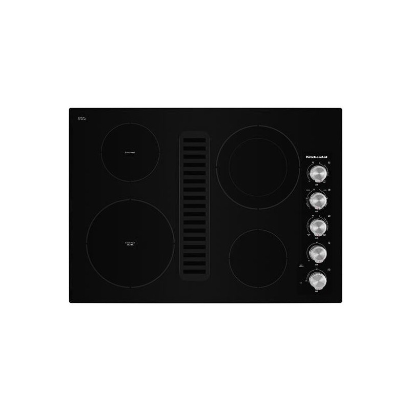 30" Electric Downdraft Cooktop with 4 Elements KCED600GBL by KitchenAid