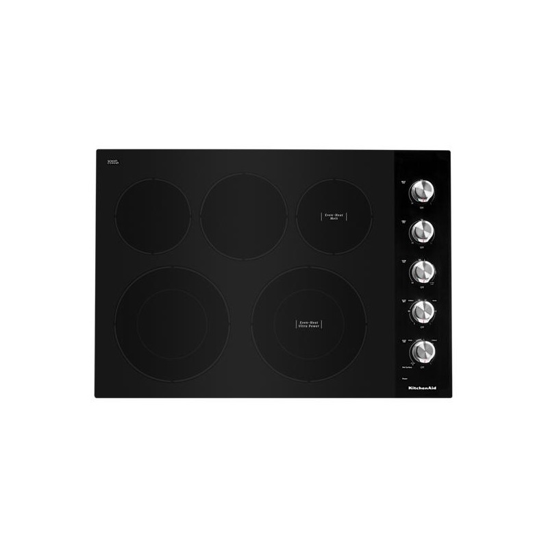 30" Electric Cooktop with 5 Elements and Knob Controls KCES550HBL by