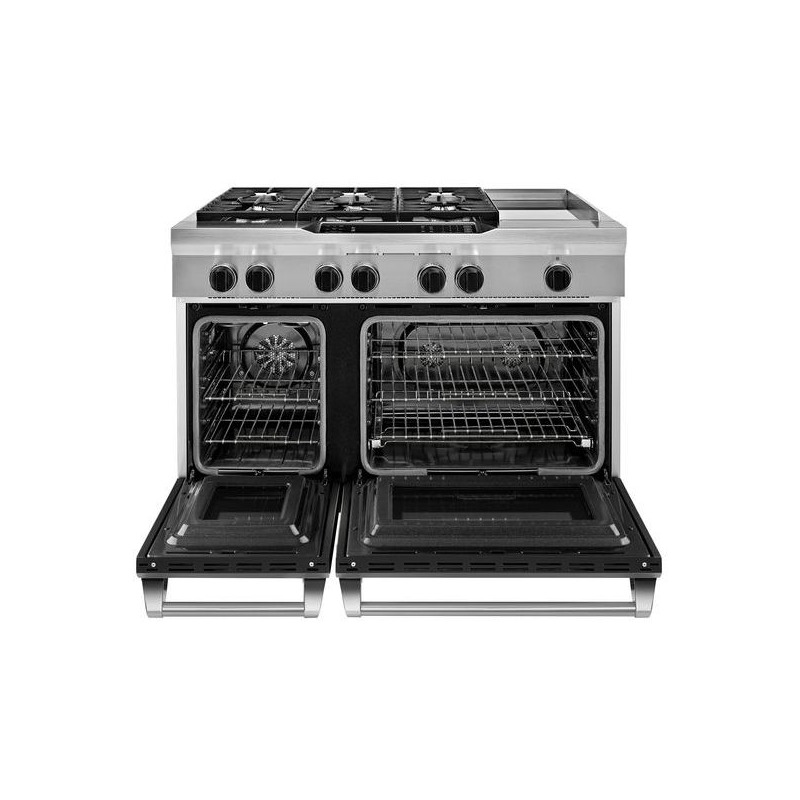 48" 6Burner with Griddle, Dual Fuel Freestanding Range, Commercial