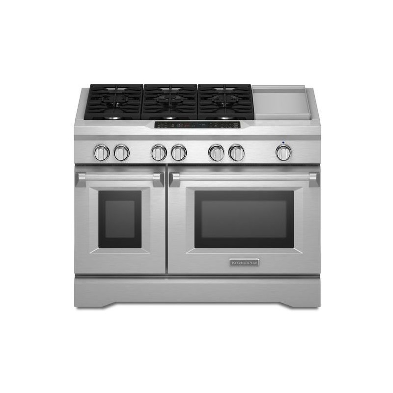 48" 6Burner with Griddle, Dual Fuel Freestanding Range, Commercial