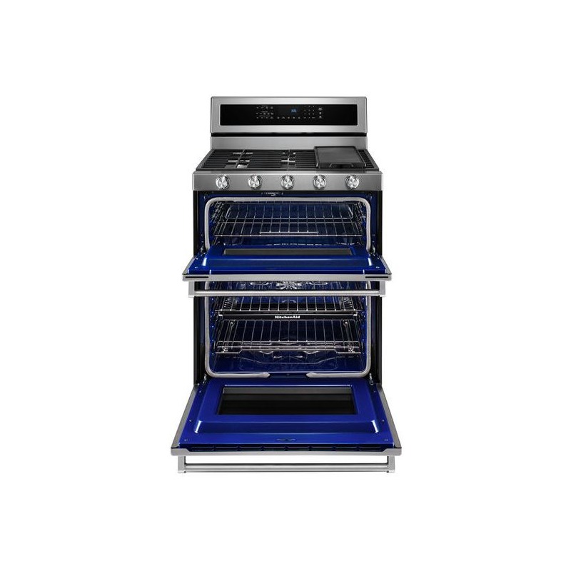 30Inch 5 Burner Dual Fuel Double Oven Convection Range KFDD500ESS by