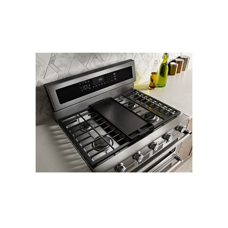30Inch 5 Burner Gas Double Oven Convection Range KFGD500ESS by