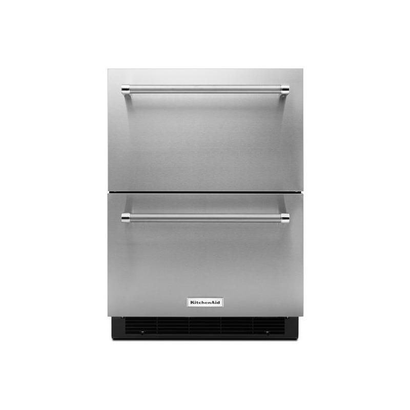 24" Stainless Steel Double Refrigerator Drawer KUDR204ESB by KitchenAid