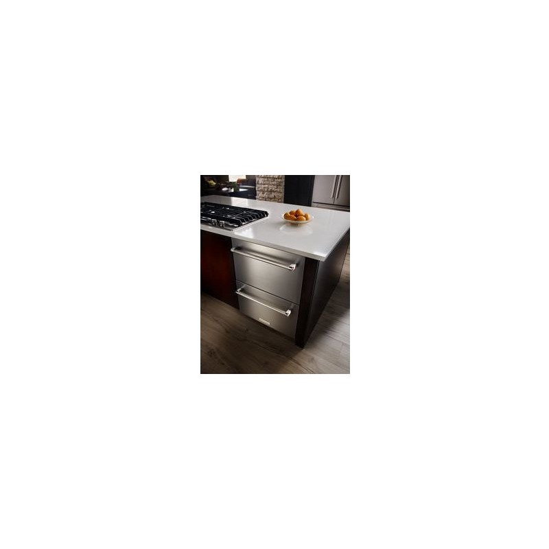 24" Stainless Steel Double Refrigerator Drawer by KitchenAid