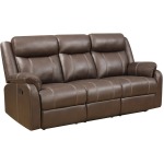 Domino Reclining Sofa w/Drop Down Table - Chocolate