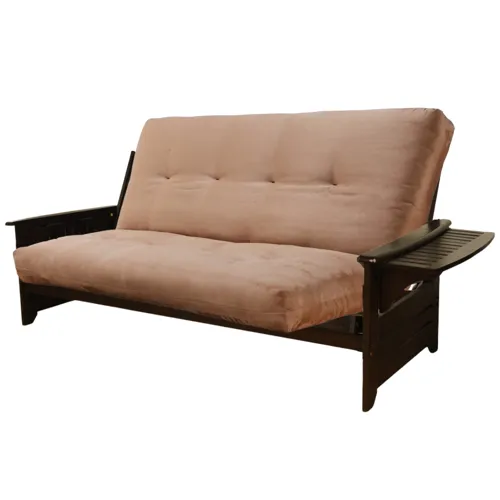 Phoenix Espresso Full Futon w/Cushion &ndash; Peat&rsquo;s Suede