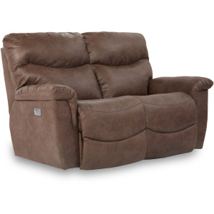 James Power Reclining Loveseat w/Headrest & Wireless Remote