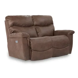 James Power Reclining Loveseat w/Headrest &amp; Wireless Remote