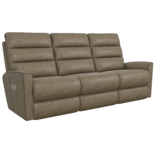 Liam Power Wall Reclining Sofa w/ Headrest - Lota Pebble