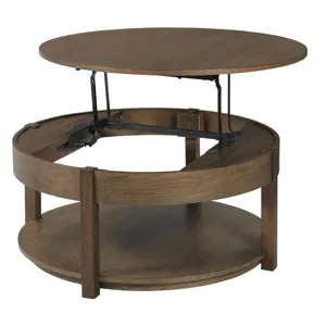 Costa Way Round Lift Top Coffee Table Deep Brown
