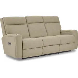 Ovation AudioLuxe Power Wall Reclining Sofa w/ Headrest, Lumbar &amp; Storage Drawer