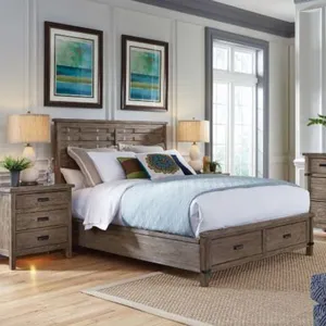 Foundry Panel Queen Bed - Complete W/ Storage Footboard