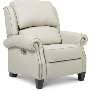 Carleton High Leg Power Recliner w/ Headrest - Jazz Moonbeam