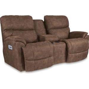 Trouper Power Reclining Loveseat w/Headrest, Lumbar & Console