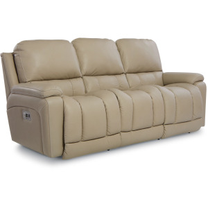 Greyson Power Reclining Sofa w/ Headrest, Lumbar & Wireless Remote - Salvo Ice