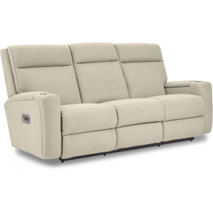 Ovation AudioLuxe Power Wall Reclining Sofa w/ Headrest, Lumbar & Storage Drawer