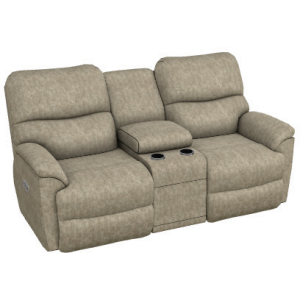 Trouper Power Reclining Loveseat w/Headrest, Lumbar, Console & Wireless Remote
