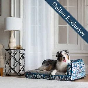 Sadie Sofa, Blue Jacquard