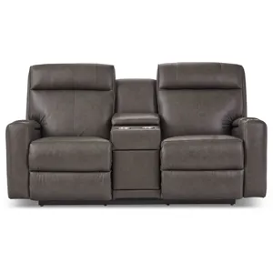 Ovation AudioLuxe Power Wall Reclining Loveseat w/ Console, Headrest &amp; Lumbar