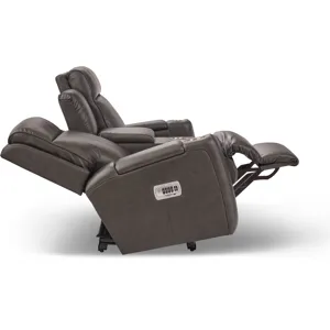 Ovation AudioLuxe Power Wall Reclining Loveseat w/ Console, Headrest &amp; Lumbar