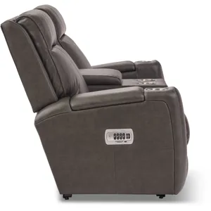 Ovation AudioLuxe Power Wall Reclining Loveseat w/ Console, Headrest &amp; Lumbar
